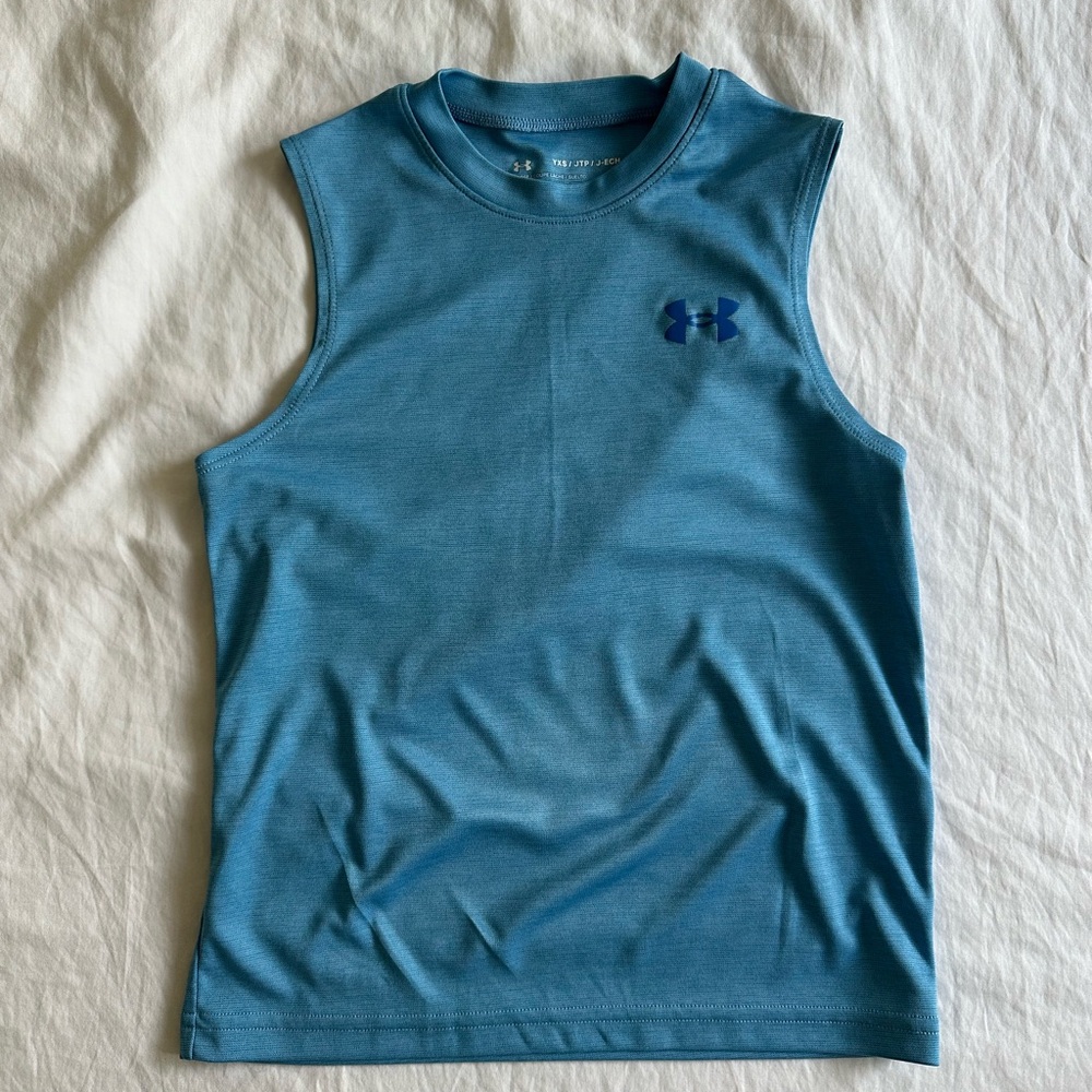 Under Armour Kids Teal Sleeveless Tank, Size YXS